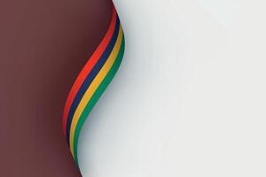 Mauritius flag on Waving ribbon vector