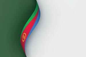Eritrea flag on Waving ribbon vector