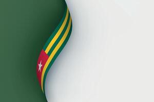 Togo flag on Waving ribbon vector