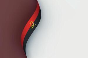 Angola flag on Waving ribbon vector