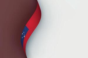 Samoa flag on Waving ribbon vector