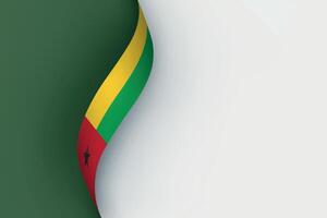 Guinea-Bissau flag on Waving ribbon vector