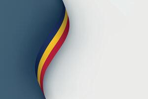 Chad flag on Waving ribbon vector