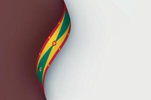 Grenada flag on Waving ribbon vector