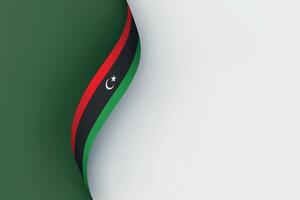 Libya flag on Waving ribbon vector