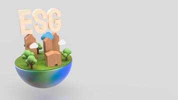 The ESG or Environmental, social, and governance for eco concept 3d rendering. photo