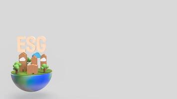 The ESG or Environmental, social, and governance for eco concept 3d rendering. photo