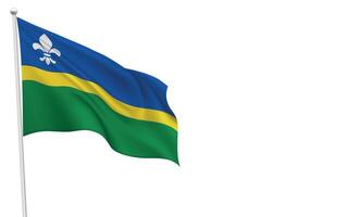 Isolated waving flag of Flevoland is a province Netherlands vector