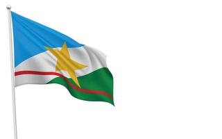 Isolated waving flag of Roraima is a state Brazil vector