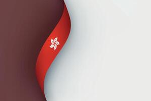 Hong Kong flag on Waving ribbon vector