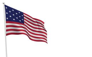 Star Spangled Banner Flag Waving on a White Background vector