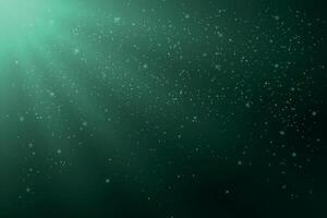 Dark Green Abstract Background with Light Rays and Particles vector