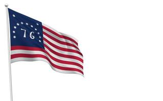 Bennington Flag Waving on a White Background vector