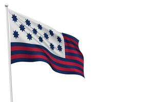 Guilford Courthouse Flag Waving on a White Background vector