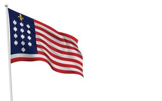 French Alliance Flag Waving on a White Background vector