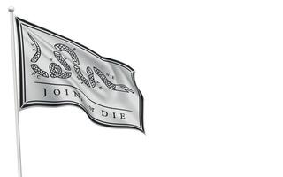 Join or Die Flag Waving on a White Background vector