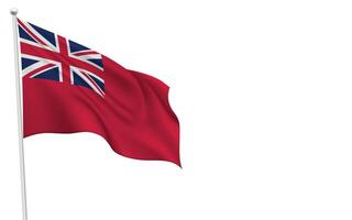 British Red Ensign Flag Waving on a White Background vector