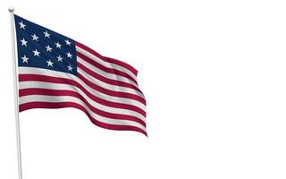 First Navy Stars and Stripes Flag Waving on a White Background vector
