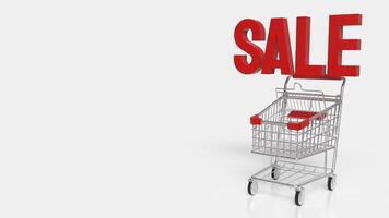 The Shopping cart and sale text for marketing or promotion concept 3d rendering. photo
