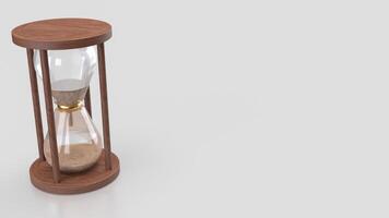 The Sand clock on white Background for Business concept 3d rendering. photo