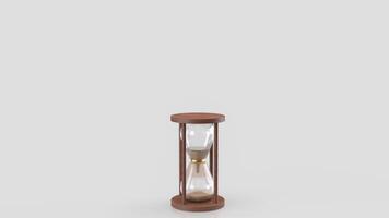 The Sand clock on white Background for Business concept 3d rendering. photo