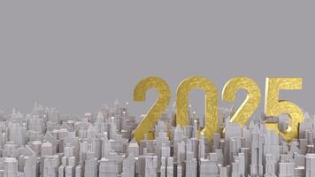 The 2025 number and city for Business concept 3d rendering. photo