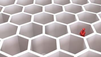 The RED Business man in beehive for abstract or Business concept 3d rendering. photo
