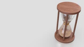 The Sand clock on white Background for Business concept 3d rendering. photo