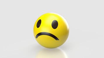 The Sad Emotion icon on white background 3d rendering. photo