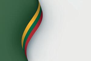 Lithuania flag on Waving ribbon vector