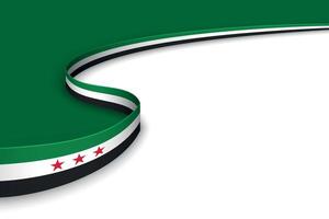 Syria Flag Ribbon Design with Text vector