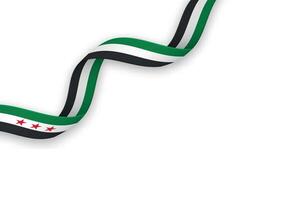 Syria Flag Ribbon Design with Text vector