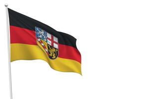 Isolated waving flag of Saarland is a state Germany vector