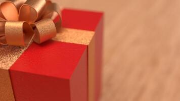 The Red gift box for celebration or holiday concept 3d rendering. photo