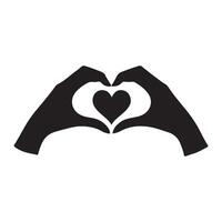Simple Silhouette Illustration of Hands Forming Heart Shape vector