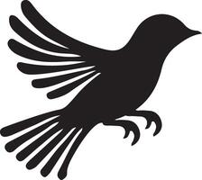 Silhouette of a Bird in Flight with Detailed Wings vector