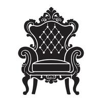 Ornate Royal Chair Silhouette Illustration vector