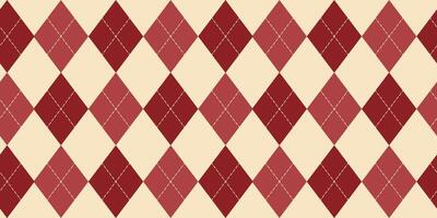 The Cute Red and Nude Diamond Argyle Seamless Pattern vector