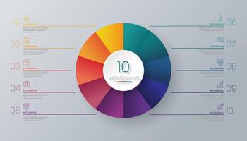 Circle chart infographic template vector