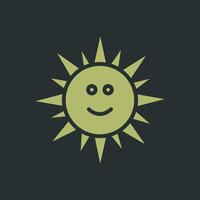 Sun with Face Icon Design vector