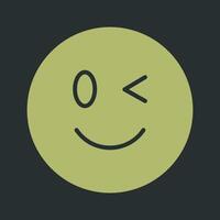 Winking Face Icon Design vector