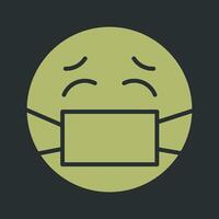 Face with Medical Mask Icon Design vector