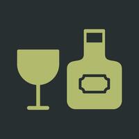 Wine Bottle and Glass Icon Design vector