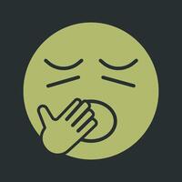 Yawning Face Icon Design vector