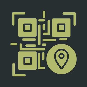 QR Code GPS Icon Design vector