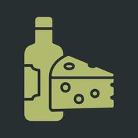 Wine and Cheese Icon Design vector