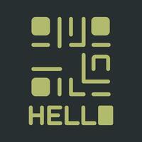 QR Code Text Icon Design vector