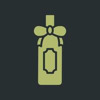 Wine Bottle with Bow Icon Design vector
