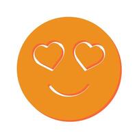 Smiling Face with Hearts Icon Design vector