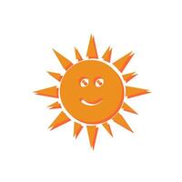 Sun with Face Icon Design vector